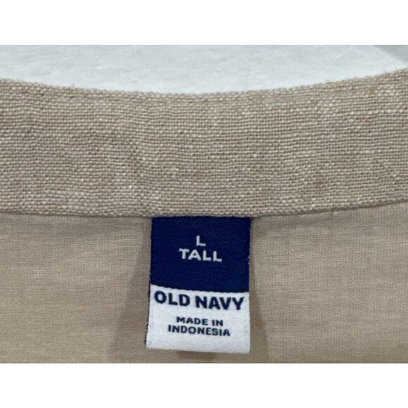 Old Navy Linen Wrap Top Womens Size Tall Large Beige V Neck Sleeveless Coastal - Picture 3 of 6
